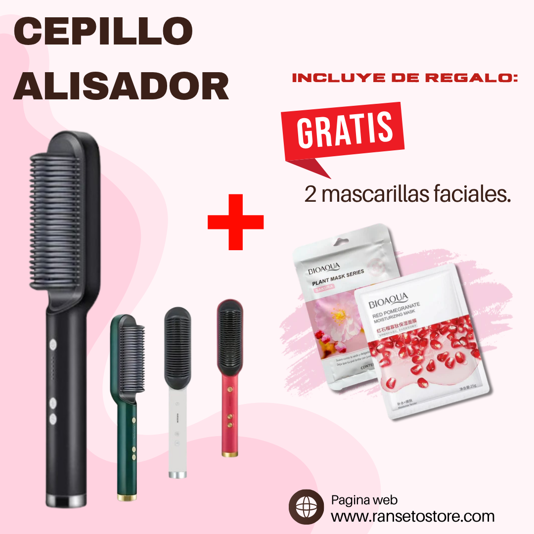 💠PEINE ALISADOR DE CABELLO PREMIUM + 2 MASCARILLAS FACIALES💠