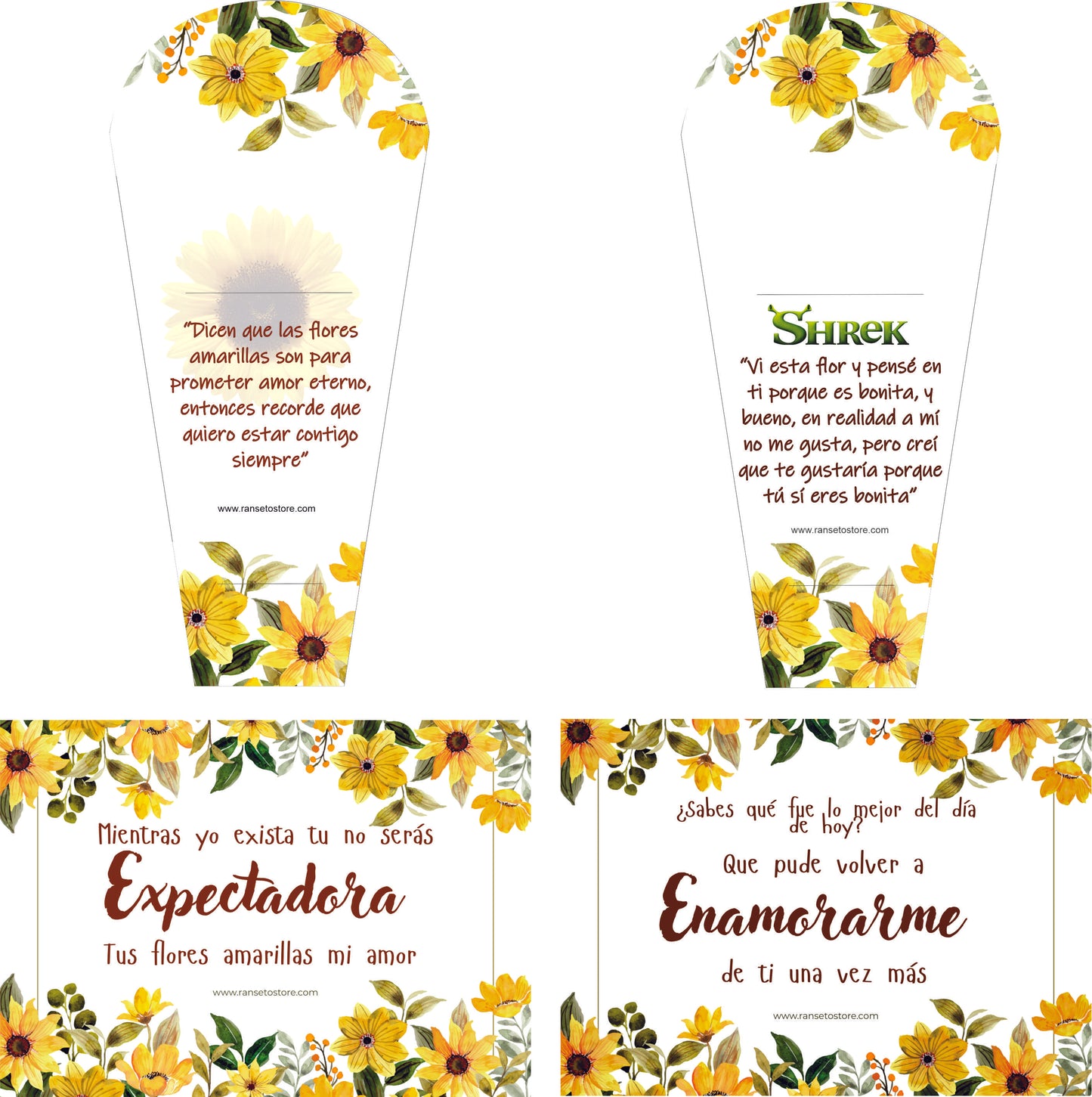 Collar Letra Corazon + Ramito Girasol Oro 18k