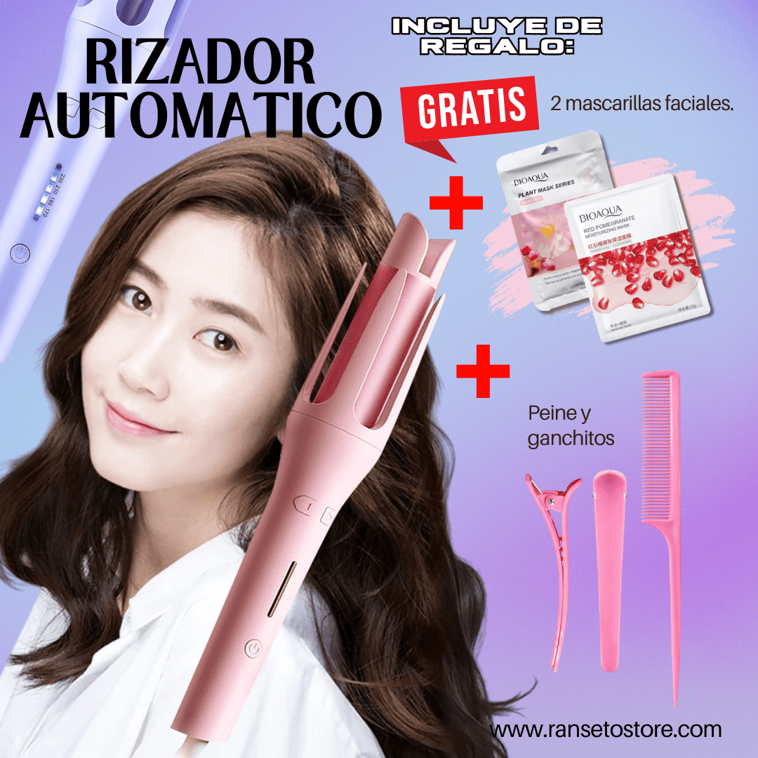 RIZADOR DE CABELLO AUTOMATICO + 2 MASCARILLA FACIAL