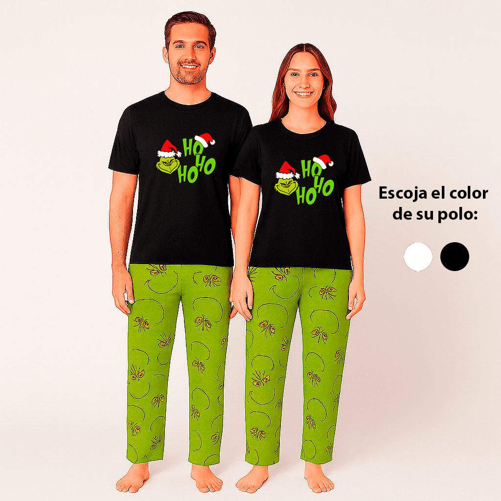 PIJAMA NAVIDEÑA GRINCH REGALO PAREJA (S/M/L)