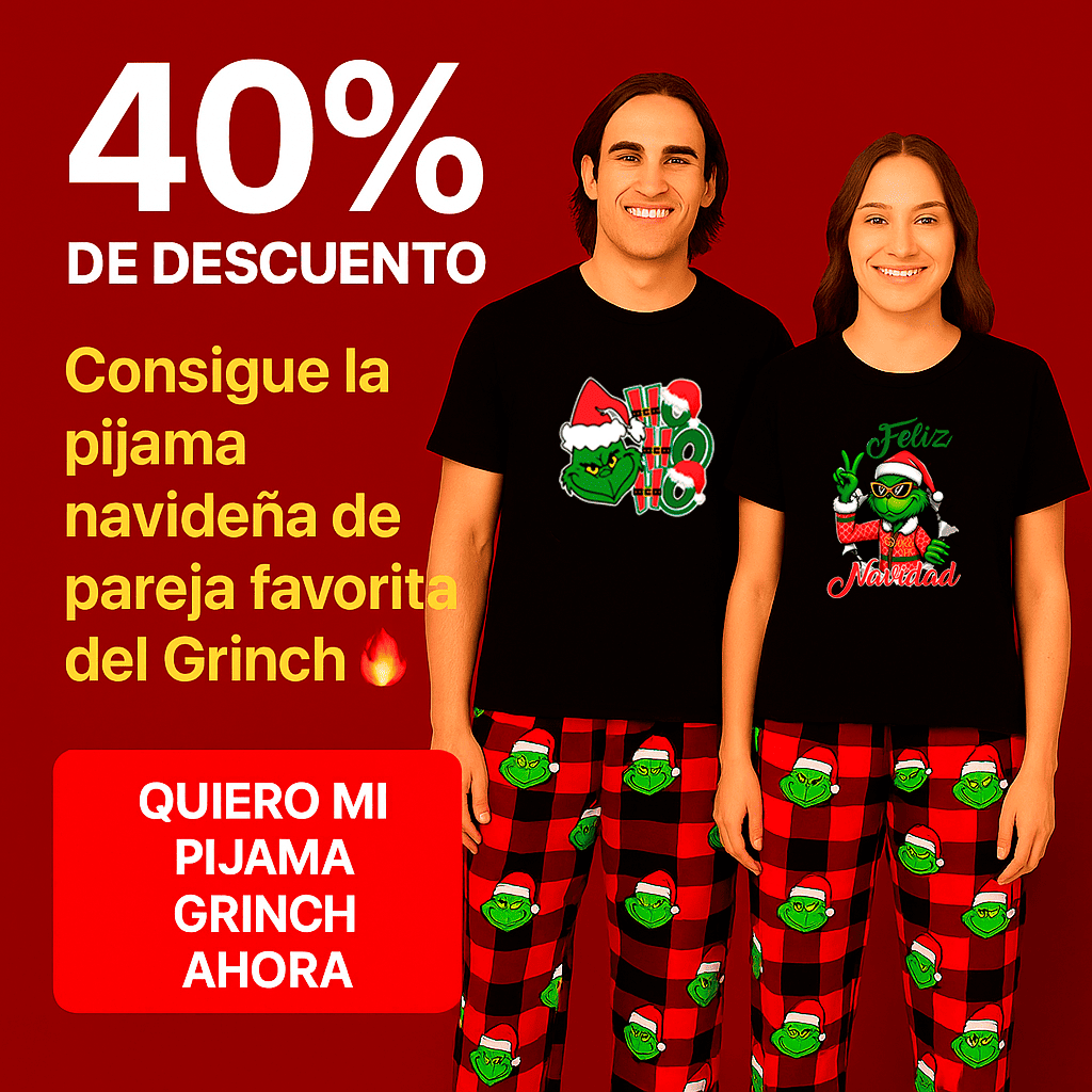 PIJAMA NAVIDEÑA GRINCH REGALO PAREJA (S/M/L)