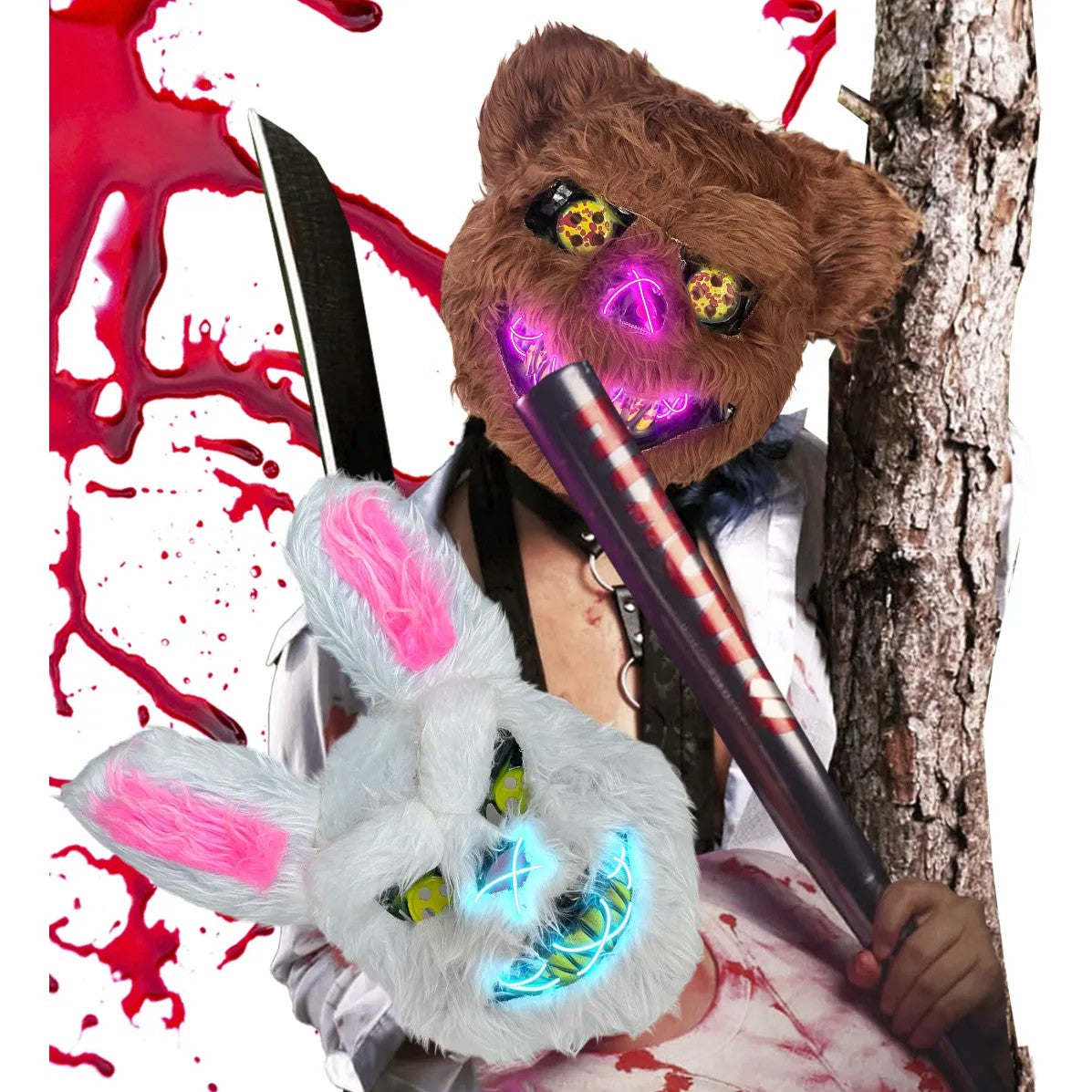 Mascara Led Halloween Conejo Oso la Purga