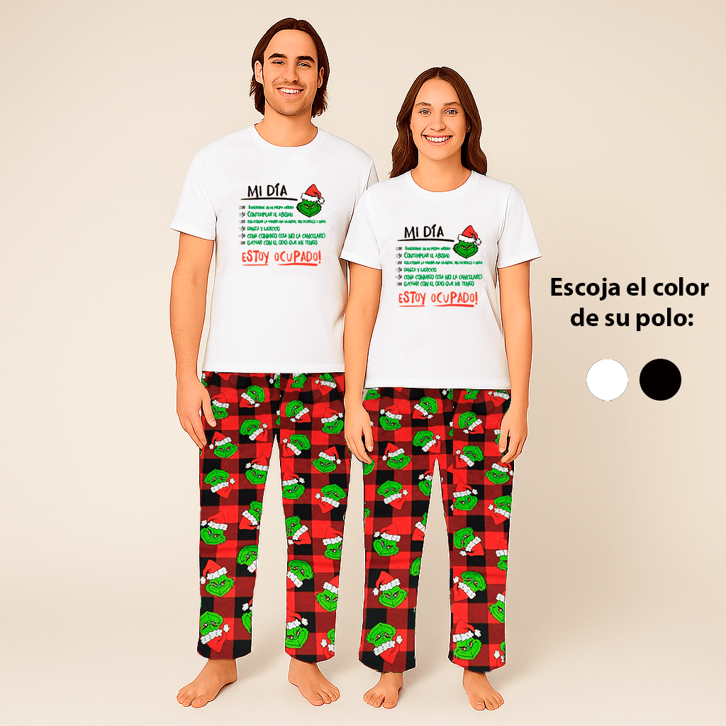 PIJAMA NAVIDEÑA GRINCH REGALO PAREJA (S/M/L)