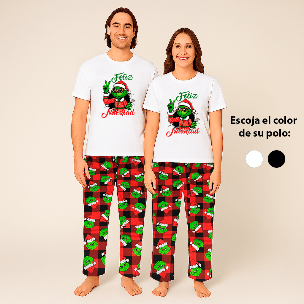 PIJAMA NAVIDEÑA GRINCH REGALO PAREJA (S/M/L)