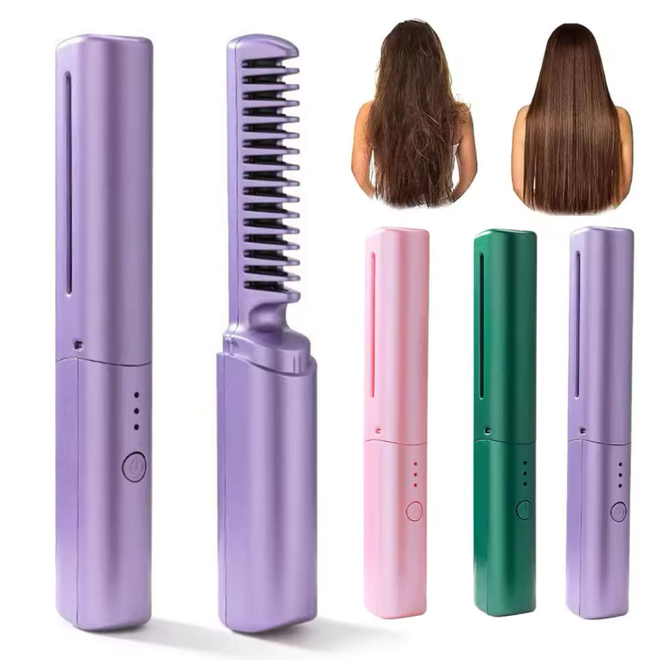 ❤️PEINE ALIZADOR DE CABELLO PORTATIL RECARGABLE💠