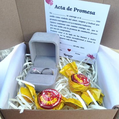 Set Anillos de Promesa con Acta