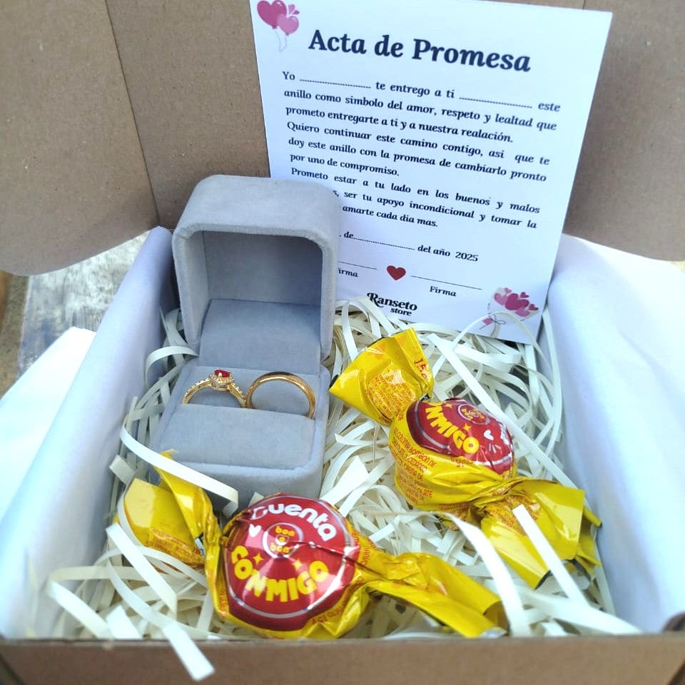 Set Anillos de Promesa con Acta