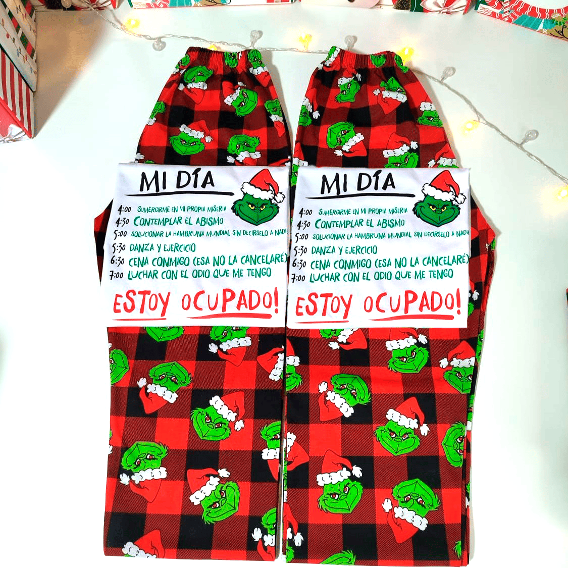 PIJAMA NAVIDEÑA GRINCH REGALO PAREJA (S/M/L)